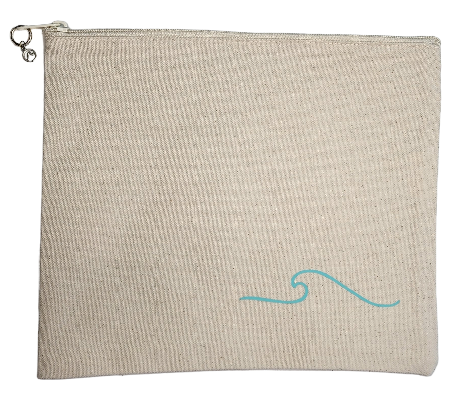 Hologram/Turquoise Turtle Canvas Accessories Bag